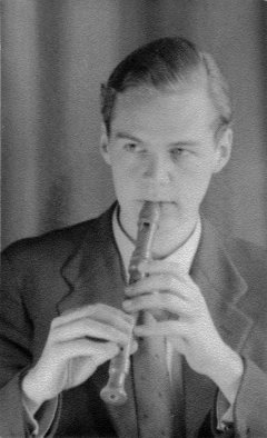 Robert Thurston Dart playing the recorder